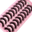 10 Pairs of Artificial Eyelashes False Mink Eyelashes Artificial 3D Adhesive Eyelashes 19
