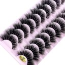 10 Pairs of Artificial Eyelashes False Mink Eyelashes Artificial 3D Adhesive Eyelashes 1