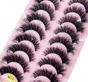10 Pairs of Artificial Eyelashes False Mink Eyelashes Artificial 3D Adhesive Eyelashes 23