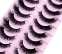 10 Pairs of Artificial Eyelashes False Mink Eyelashes Artificial 3D Adhesive Eyelashes 2
