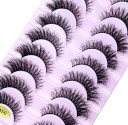 10 Pairs of Artificial Eyelashes False Mink Eyelashes Artificial 3D Adhesive Eyelashes 30