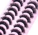 10 Pairs of Artificial Eyelashes False Mink Eyelashes Artificial 3D Adhesive Eyelashes 31
