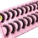 10 Pairs of Artificial Eyelashes False Mink Eyelashes Artificial 3D Adhesive Eyelashes 33