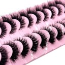10 Pairs of Artificial Eyelashes False Mink Eyelashes Artificial 3D Adhesive Eyelashes 34