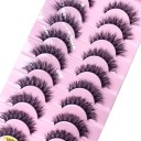 10 Pairs of Artificial Eyelashes False Mink Eyelashes Artificial 3D Adhesive Eyelashes 37