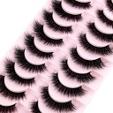 10 Pairs of Artificial Eyelashes False Mink Eyelashes Artificial 3D Adhesive Eyelashes 3
