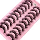 10 pares de pestanas falsas Pestanas de vison falsas Pestanas adesivas 3D 18