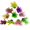 10 pcs Algas artificiais para aquário 5,5 x 2 cm Plantas aquáticas realistas Decoração sem manutenção Seguras para peixes Adequadas para tanques 3