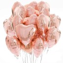 10 pcs Ballons brillants en forme de cœur 45,7 cm ballons de fête décoratifs effet métallique pour célébrations et décorations de mariage 10