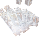 10 pcs Boîtes en PVC transparentes 10,5 x 6 x 6 cm Boîtes cadeaux en plastique avec nœud et cœurs Favoris de mariage Emballages de Noël pour bonbons Emballages décoratifs élégants 9