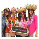 10 pcs Colar de flores havaianas de plástico com flores artificiais para o pescoço Decoração de Verão Tropical Casamento Aniversário Festa 7