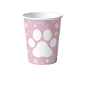 10 pcs Gobelets en papier de fête Hauteur 8,2 cm Ouverture 7,4 cm Fond 5,3 cm Gobelets avec motif de patte de chat blanche et de fleurs Gobelets jetables 2
