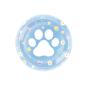 10 pcs Paper Party Plates 18 cm Plates with Paw and Flower Motif Disposable Plates for Children's Birthday Celebration Party Dining 1