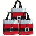 10 pcs Sacos de Presente de Natal 23 x 21,5 x 11 cm Sacos Vermelhos de Embalagem com Cinta Preta, Botões e Borda Prateada para Embalagem Festiva de Presentes 3