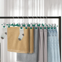 10 pezzi di grucce verdi per pantaloni con pinze 31 x 13,5 cm Grucce in plastica per pantaloni Grucce appendibili per armadio Organizzatore 4