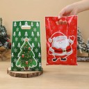 10 pezzi Sacchetti regalo con motivi natalizi 25 x 16,5 cm Sacchetti di plastica con manici per piccoli regali di Natale e dolci Confezione resistente e leggera 4