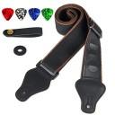 10-Piece Set for Guitarists Black Strap Plectrum Holder Guitar Head Adapter 5 Plectrums 2 Rubber Strap Locks Universal Accessories 1