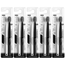 10-Piece Set of Bamboo Toothbrushes with Activated Charcoal and Soft Silk Bristles Black and White for Adults Family Oral Hygiene 18x2.5x1.1cm 4