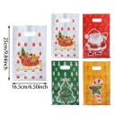 10 sacs cadeaux avec motifs de Noël 25 x 16,5 cm Sacs en plastique avec poignées pour petits cadeaux de Noël et friandises Emballage solide et léger 2