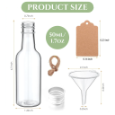 10 st plastflaskor för kryddor och vätskor 50 ml med metallock i guld eller silver set med mini flaskor, tratt, etiketter och snöre 2