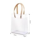 10 stk Gennemsigtig PVC gavepose 21 x 15 x 8 cm med beige håndtag Elegant bærepose til gaver og souvenirs Holdbar gennemsigtig pose til bryllup 3