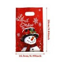 10 stk. Julegavepose med snemænd 25 x 16,5 cm Plastposer med håndtag til små julegaver og slik Glad vintermotiv 2