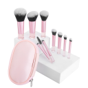 10 stk. sæt makeup pensler syntetiske børster plastikhåndtag med taske til daglig ansigts- og øjenmakeup 2