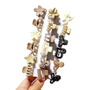 10 Stück Mini Haarklammern 2,5 cm Mix Farben Beige Braun Schwarz Verschiedene Formen Kleine Haarklammern für Frisuren Damenaccessoires 3