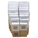 10 stuks Cadeauverpakkingen 6,5 x 6,5 x 3 cm Kraftpapierdozen met transparant venster Verschillende kleuren Ecologische verpakkingen voor sieraden, kaarsen, snoep en kleine cadeaus 4