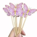 10 stuks Motiefprikkers voor Taart Vlinders op Satéstokjes Taartdecoraties voor Taarten, Cupcakes en Desserts Vlindertoppers Feestdecoraties 1