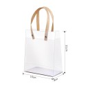 10 unidades Bolsa de regalo transparente de PVC 21 x 15 x 8 cm con asas beige Bolsa de plástico elegante para regalos y souvenirs Bolsa transparente 3