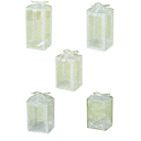 10 unidades Caixas de PVC Transparentes 7,5 x 5 x 4,5 cm Caixas de presente de plástico com laço e corações Embalagem de doces para casamentos Embalagens de presentes de Natal Decoração elegante 2