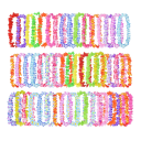 10 unidades Collar de flores hawaiano de flores artificiales alrededor del cuello Decoración de verano tropical para bodas, cumpleaños, fiestas 6