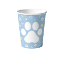 10 unidades Copos de papel para festa Altura 8,2 cm Abertura 7,4 cm Fundo 5,3 cm Copos com padrão de patas de gato brancas e flores Copos 1