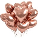 10 unidades de balões brilhantes em forma de coração 45,7 cm balões decorativos para festas efeito metálico para celebrações e decoração 11