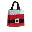 10 unidades de Bolsas de Regalo Navideñas 23 x 21,5 x 11 cm Bolsas de Embalaje Rojas con Cinta Negra, Botones y Ribete Plateado para el Embalaje Festivo de Regalos 1