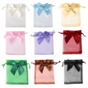 10 unidades de Bolsitas de Regalo de Organza 10 x 15 cm Bolsas con Cuerda Ajustable y Lazo Fiesta Navideña Recuerdos de Boda Embalaje 18