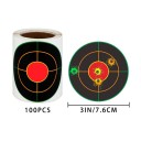 100 db Háromszínű papíralapú öntapadó célok 3" 7,6 cm tekercsben Célzó gyakorló célok fröccsenő hatással a pontossági edzéshez 4