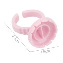 100 db Műanyag ragasztógyűrűk kerek forma 2,3 x 1,5 cm Eldobható tartók szempillákhoz Tetováló pigment Fésűs poharak Kozmetikai eszközök 3