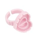 100 de bucăți inele din plastic pentru lipici în formă de inimă 2,3 x 1,3 cm suporturi de unică folosință pentru gene și pigmenți pahar 4