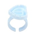 100 de bucăți inele din plastic pentru lipici în formă de inimă 2,3 x 1,3 cm suporturi de unică folosință pentru gene și pigmenți pahar 1