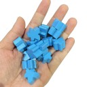 100 drewnianych figurek 16 x 16 mm Zapasowe figurki do gier planszowych Różne kolory 11