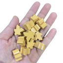 100 figuras de madera 16 x 16 mm Figuras de repuesto para juegos de mesa Colores variados 12