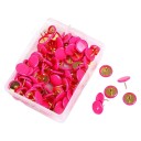 100 ks připínáčky na nástěnku barevné hlavičky 10×10 mm plast kov kancelářské špendlíky pro připnutí poznámek a dokumentů 9