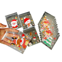 100 pcs Christmas Self-Sealing Bags 10 x 10 cm Transparent OPP Bags with Santa Claus Pattern Decorative Packaging for Sweets Biscuits Gifts Stationery and Parties 2