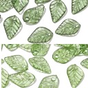 100 pcs de cuentas de acrílico 9 × 13 mm Mini hojas verdes Adornos decorativos finos para la fabricación de collares, pendientes y pulseras para joyas 1