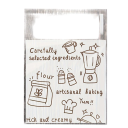 100 pcs Self-Sealing Plastic Bags 7 x 10 cm Transparent Packaging for Biscuits Sweets and Treats White Bags with Cooking and Baking Motifs Christmas Halloween Party Pack 1