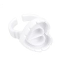 100 pezzi Anelli di plastica per colla a forma di cuore 2,3 x 1,3 cm Supporti usa e getta per ciglia e pigmenti Bicchierino a ventaglio Strumenti per ciglia 3