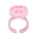 100 pezzi Anelli di plastica per colla forma rotonda 2,3 x 1,5 cm Supporti monouso per ciglia Pigmento per tatuaggi Bicchierini a ventaglio Strumenti cosmetici 1