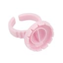 100 pièces d'anneaux en plastique pour colle forme ronde 2,3 x 1,5 cm Supports jetables pour cils Pigment de tatouage Coupelles en éventail 4